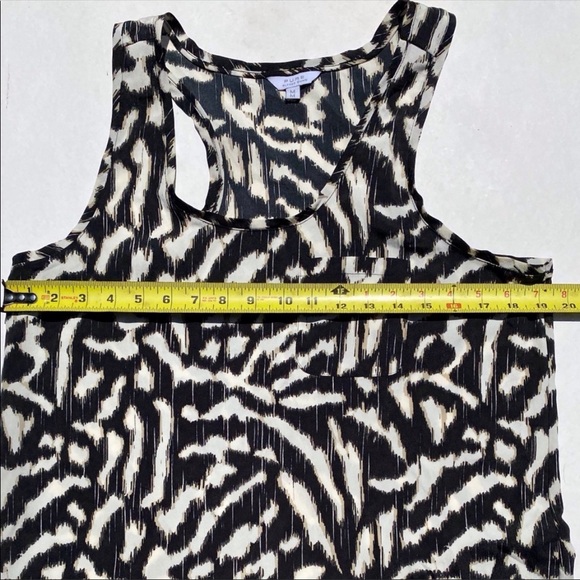 🎉2/20 Alfred Sung Front Pocket Blouse Tank Leopard Print Shirt Abstract Top - Picture 7 of 10